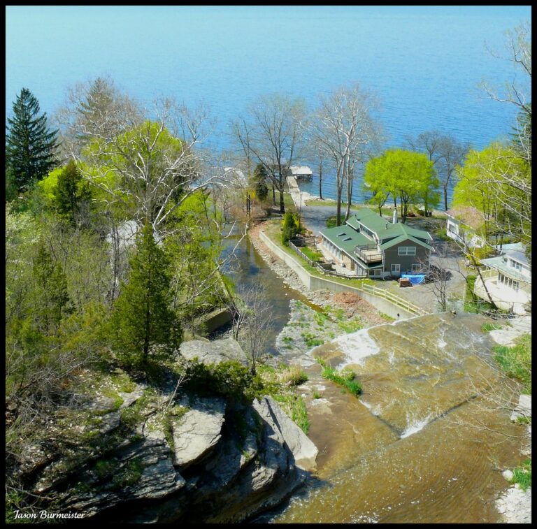 Hector Falls flowing into Seneca Lake