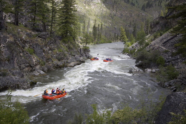 Rafts in Pistol Creek Rapid Rafts in Pistol Creek Rapid