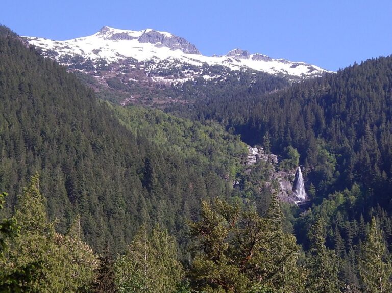 Big Devil Peak and Big Devil Falls