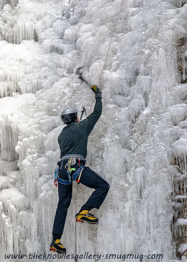Climber at Jump Creek Falls Idaho