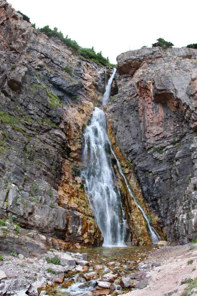 Close view of Apikuni Falls Close view of Apikuni Falls