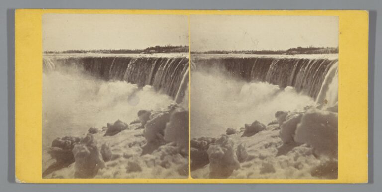 Gezicht op de Horseshoe Falls Study at Horseshoe Falls (titel op object) Winter Views of Niagara (serietitel op object), RP-F-F11148