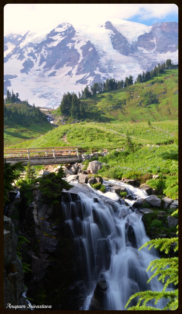 Myrtle Falls and Mount Rainier