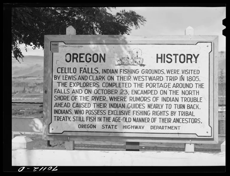 Sign. Celilo Falls, Oregon Russell Sign. Celilo Falls, Oregon Russell