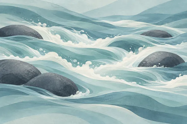 River rapids illustration River rapids illustration